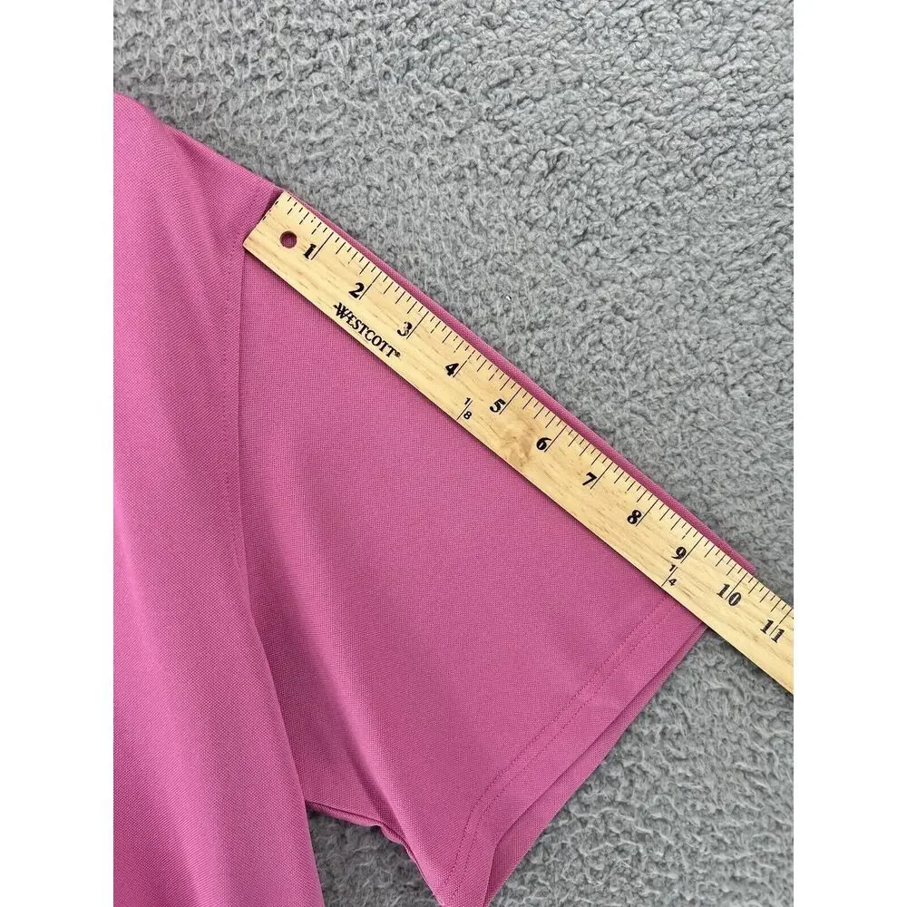Johnnie O Polo Short Sleeve Golf Beach Surf Salmon Pink Stretch‎ Mens XL Logo